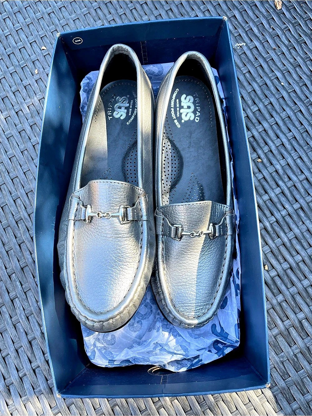 SAS Metro-M Metallic Loafers Silver US 8 W